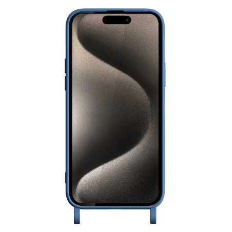 Customizable Silicone Case with Rings for iPhone - Blue