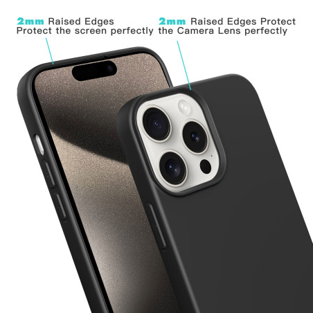 Customizable Silicone Case with Rings for iPhone - Black