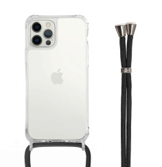 Customizable Crossbody Case for iPhone with Black Lanyard For iPhone 15 14 13 12 Pro Max