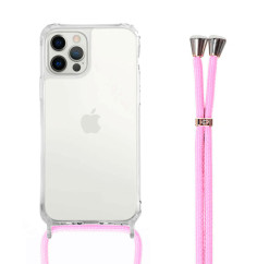 Customizable Crossbody Case for iPhone with Light Pink Lanyard For iPhone 15 14 13 12 Pro Max