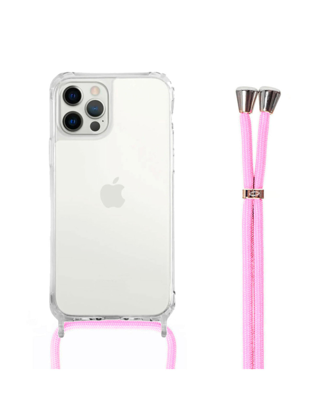 Coque silicone avec cordon iPhone 11 (rose) 
