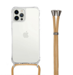 Coque Bandoulière Personnalisable pour iPhone avec Cordon Beige