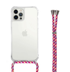 Crossbody Case for iPhone with Bordeaux Multicolour Lanyard For iPhone 15 14 13 12 Pro Max