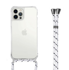 Customizable Crossbody Case for iPhone with White Lanyard For iPhone 15 14 13 12 Pro Max
