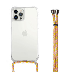 Customizable Crossbody Case for iPhone with Yellow Multicolour Lanyard For iPhone 15 14 13 12 Pro Max