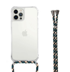 Customizable Crossbody Case for iPhone with Green Multicolour Lanyard For iPhone 15 14 13 12 Pro Max