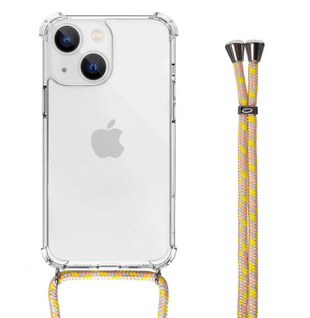 Customizable Crossbody Case for iPhone with Yellow Multicolour Lanyard For iPhone 15 14 13 12 Pro Max