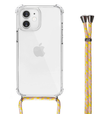 Customizable Crossbody Case for iPhone with Yellow Multicolour Lanyard For iPhone 15 14 13 12 Pro Max
