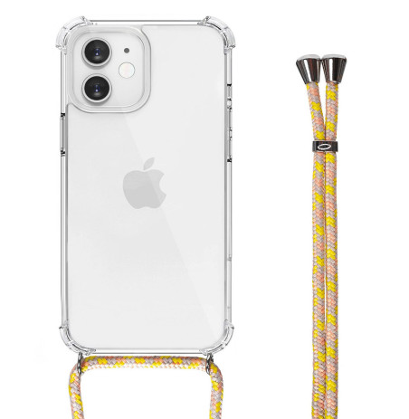 Customizable Crossbody Case for iPhone with Yellow Multicolour Lanyard For iPhone 15 14 13 12 Pro Max