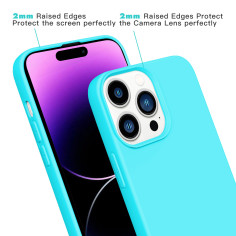 iPhone Silicone Crossbody Case with Lanyard - Turquoise For iPhone 15 14 13 12 Pro Max 2