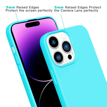 iPhone Silicone Crossbody Case with Lanyard - Turquoise For iPhone 15 14 13 12 Pro Max
