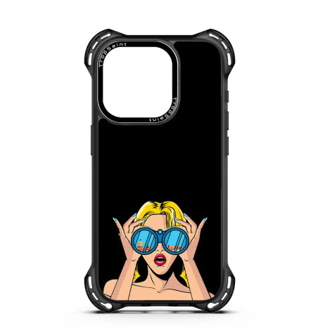 Coque Personalisée pour iPhone 16 15 14 Pro max fille regarde Saint Tropez