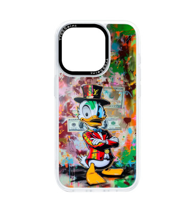 Personalised Case for iPhone 16 15 Pro Max Donald DucK uncle scrooge louis vuitton