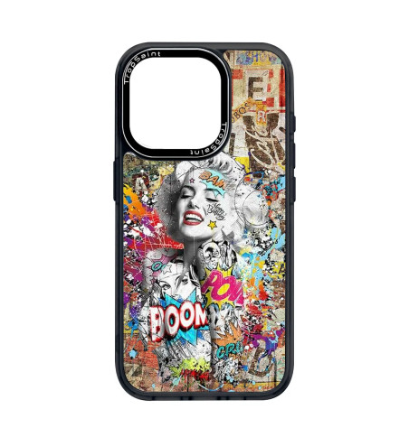 Coque Trop Saint Imprimée pour iPhone 14 15 16 pro Max marilyn monroe graffiti