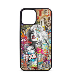 Coque Trop Saint Imprimée pour iPhone 14 15 16 pro Max marilyn monroe graffiti