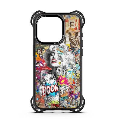 Coque Trop Saint Imprimée pour iPhone 14 15 16 pro Max marilyn monroe graffiti
