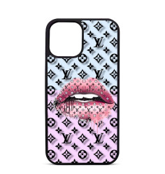 Coque Trop Saint Imprimée pour iPhone 14 15 16 Pro Max Bouche Louis Vuitton