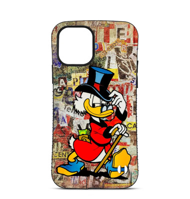 Coque Personalisée pour iPhone 14 15 16 Pro Max Uncle Scrooge Graffiti Background