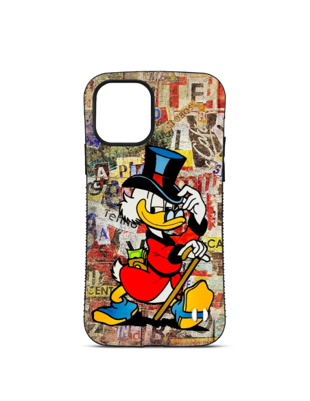 Personalised Case for iPhone 14 15 16 Pro Max Uncle Scrooge Graffiti Background