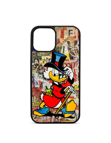 Personalised Case for iPhone 14 15 16 Pro Max Uncle Scrooge Graffiti Background