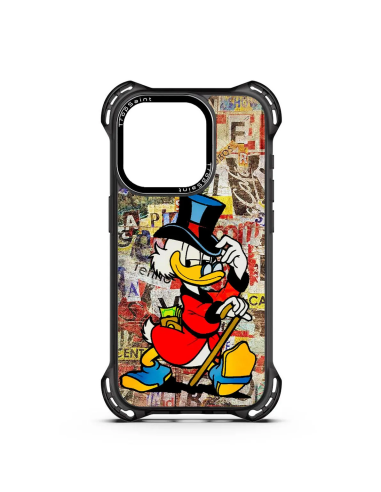 Coque Personalisée pour iPhone 14 15 16 Pro Max Uncle Scrooge Graffiti Background