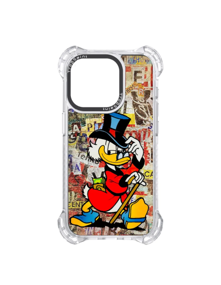 Personalised Case for iPhone 14 15 16 Pro Max Uncle Scrooge Graffiti Background
