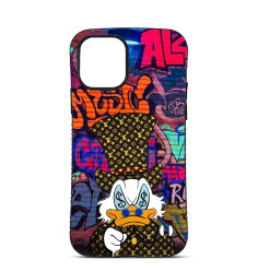 Coque Personalisée pour iPhone 14 15 16 Pro Max Donald Duck Picsou Louis Vuitton 2