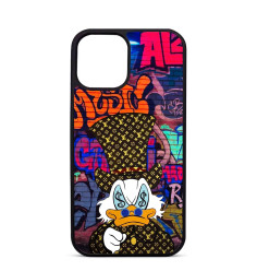 Coque Personalisée pour iPhone 14 15 16 Pro Max Donald Duck Picsou Louis Vuitton