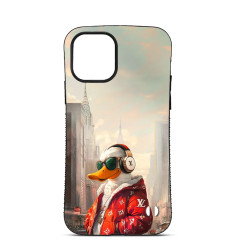 Coque Trop Saint Imprimée pour iPhone 14 15 16 Pro Max Donald Duck Picsou Ecouters LV 2