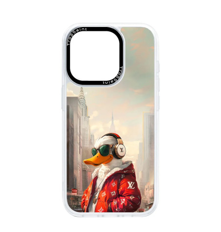 Personalised Case for iPhone 14 15 16 Pro Max Donald Duck LV Headphones