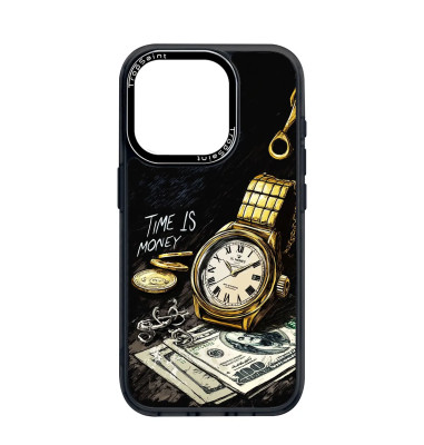 Personalised Case for iPhone 14 15 16 Pro Max Time is Money Rolex USD