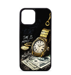 Coque Trop Saint Imprimée pour iPhone 14 15 16 Pro Max Time is Money Rolex USD