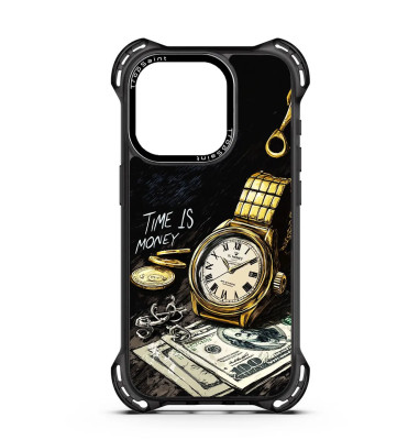 Coque Trop Saint Imprimée pour iPhone 14 15 16 Pro Max Time is Money Rolex USD