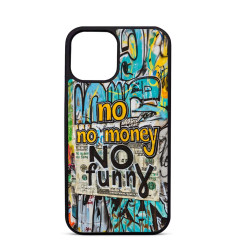Coque Trop Saint Imprimée pour iPhone 14 15 16 Pro Max No Money No Funny Graffiti