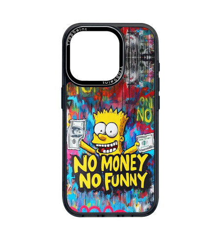 Back Cover Trop Saint for iPhone 14 15 16 pro Max Bart Simpson No Money No Funny