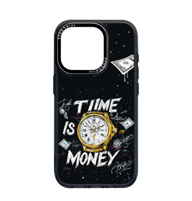 Coque Trop Saint Imprimée pour iPhone 14 15 16 Pro Max Time is Money Rolex