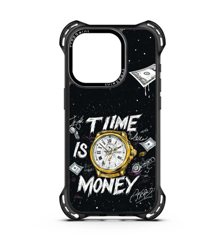Coque Trop Saint Imprimée pour iPhone 14 15 16 Pro Max Time is Money Rolex
