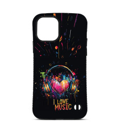 Coque Trop Saint Imprimée pour iPhone 14 15 16 Pro Max I Love Music 2