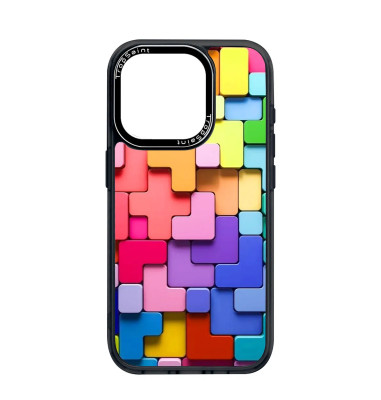 Coque Trop Saint Imprimée pour iPhone 14 15 16 Pro Max Tetris tétrominos