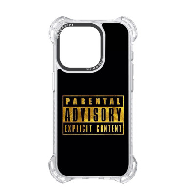 Coque Trop Saint Imprimée pour iPhone 14 15 16 Pro Max Parental Advisory Explicit Content