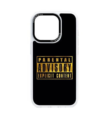 Coque Trop Saint Imprimée pour iPhone 14 15 16 Pro Max Parental Advisory Explicit Content