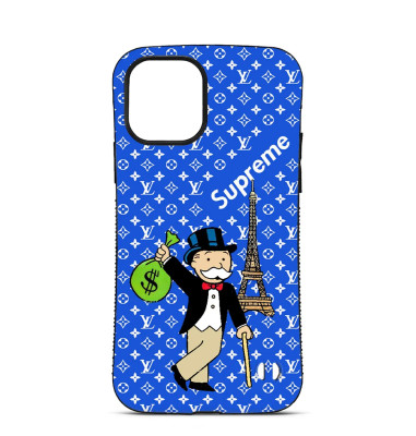 Custom Case Trop Saint for iPhone 14 15 16 Pro Max Mr Monopoly Supreme LV eiffel tower