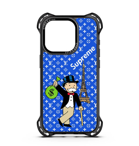 Custom Case Trop Saint for iPhone 14 15 16 Pro Max Mr Monopoly Supreme LV eiffel tower