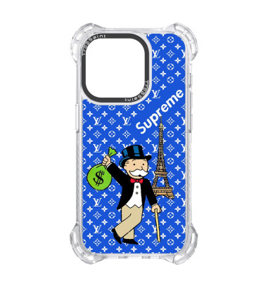 Custom Case Trop Saint for iPhone 14 15 16 Pro Max Mr Monopoly Supreme LV eiffel tower