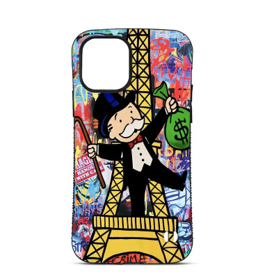 Custom case Trop Saint for iPhone 14 15 16 Pro Max Mr Monopoly Eiffel Tower