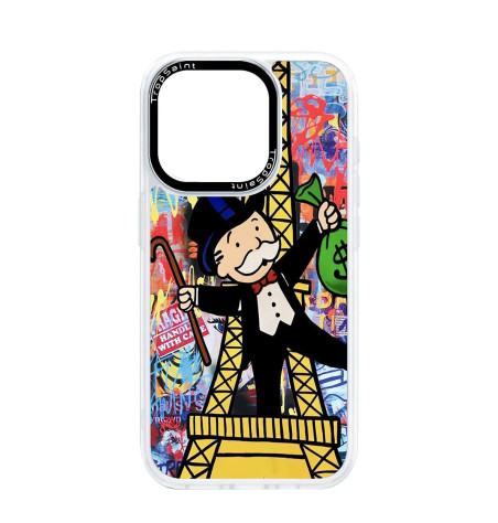 Custom case Trop Saint for iPhone 14 15 16 Pro Max Mr Monopoly Eiffel Tower