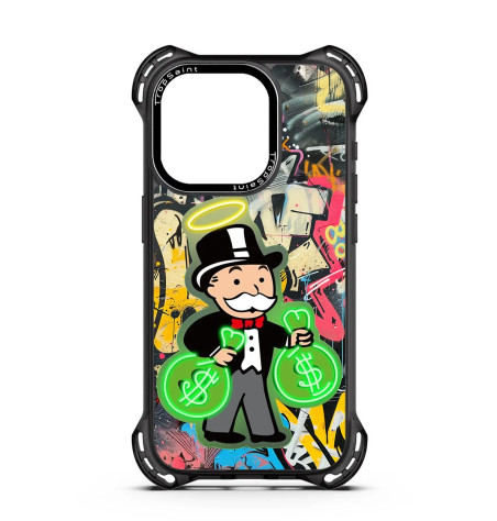 Coque Trop Saint Imprimée pour iPhone 14 15 16 Pro Max Mr Monopoly