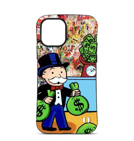 Personalised Case for iPhone 14 15 16 Pro Max Mr Monopoly Carry Cash