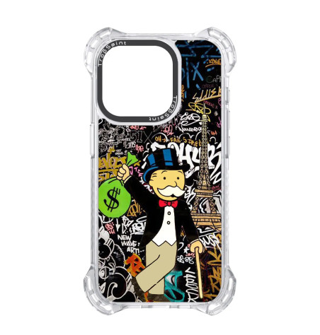 Personalised Case for iPhone 14 15 16 Pro Max Mr Monopoly Eiffel Tower Graffiti