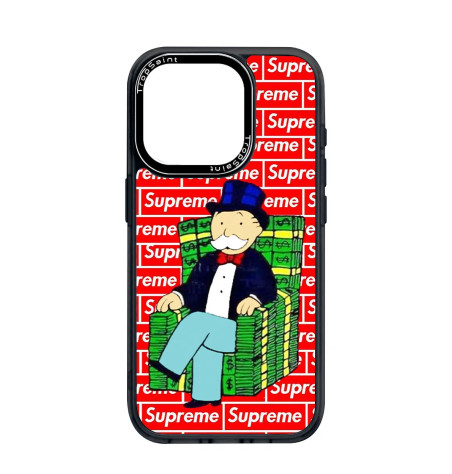 Personalised Case for iPhone 14 15 16 Pro Max Mr Monopoly on USD Armchair